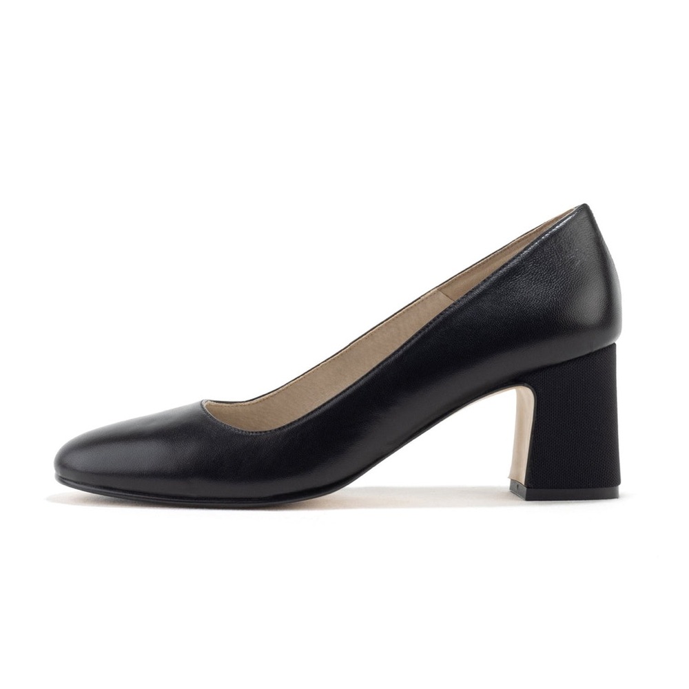 Antonia Saint New York Black Leather All Day and Night  60 mm Mid -Heels 7.5 B